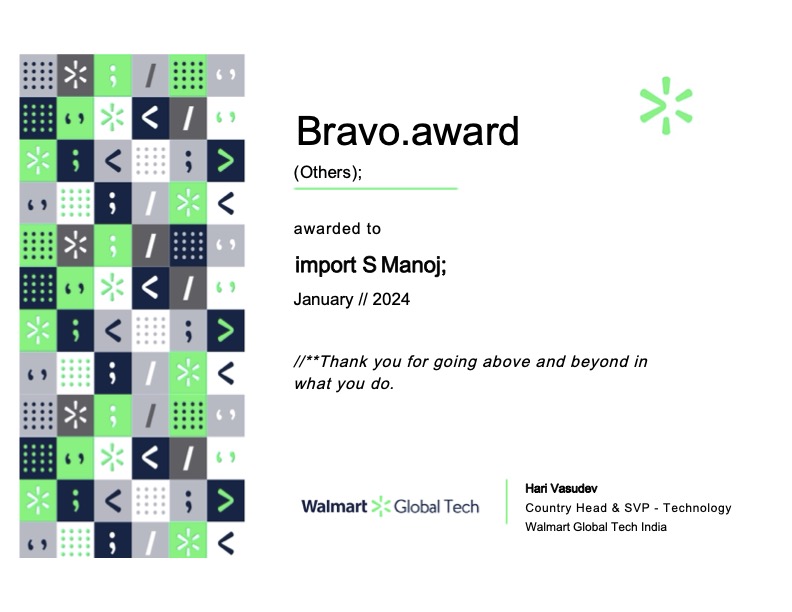Bravo award January 2024